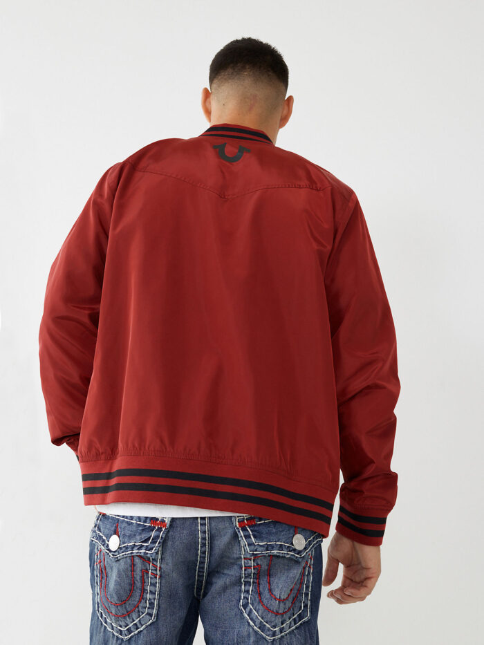 True Religion TR Nylon Varsity Jacket Red2