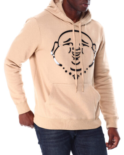 True Religion Buddha Face Pullover Hoodie Pink