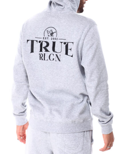True Religion Hd Logo Zip Hoodie Grey1